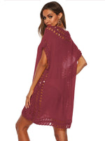 Bohemian Crochet Trim Beach Cover Up Dress - Ladyez