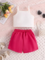 Children's Letter Graphic Cami and Bow Skort Set