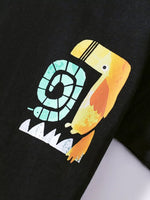 Children's Cartoon Graphic Tee and Shorts Set