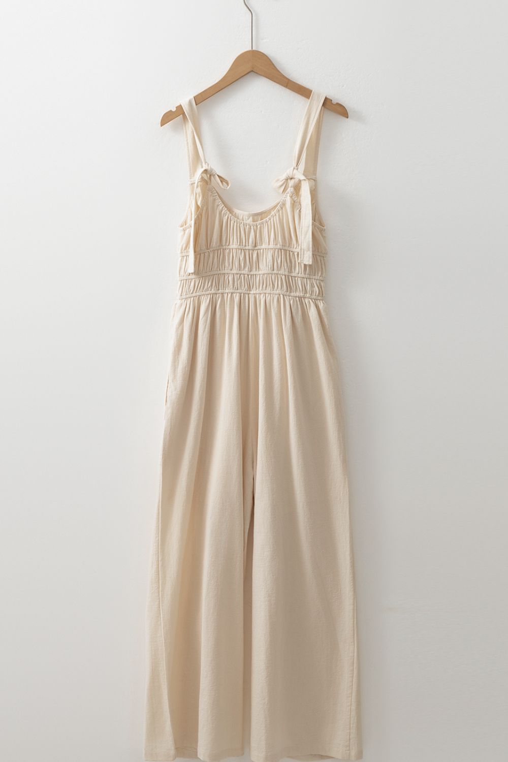 Ruched Sleeveless Wide Leg Jumpsuit - Ladyez