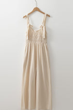 Ruched Sleeveless Wide Leg Jumpsuit - Ladyez