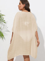 Crochet Trim V-Neck Beach Cover Up Dress - Ladyez