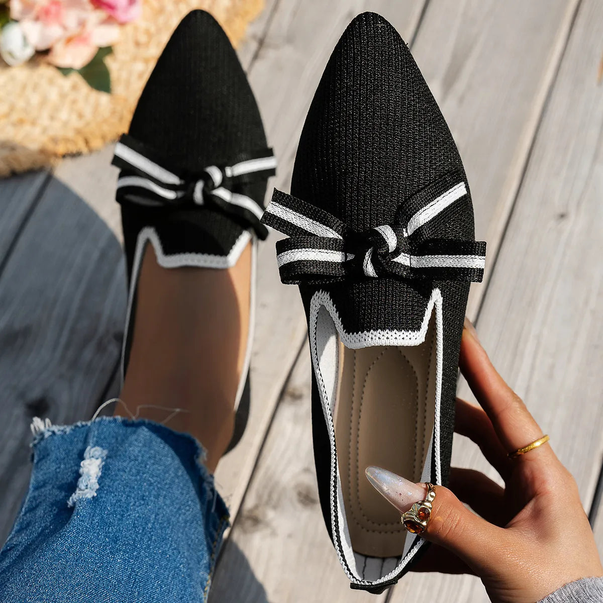 Point Toe Flats Slip-Ons