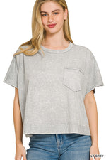 Zenana Halo Snow Washed Boxy Top & Shorts Set