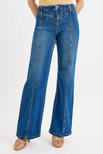 RISEN Seam Detail Wide Leg Jeans - Ladyez
