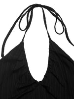 Halter Neck Pleated Maxi Dress