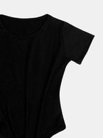 Full Size Round Neck Short Sleeve Bodysuit - Ladyez