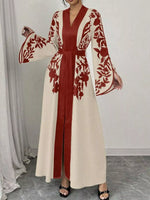 Printed Tie Waist Maxi Dress