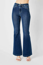Judy Blue Full Size Hw Angled Side Seam Detail Flare Jeans Plus Size - Ladyez
