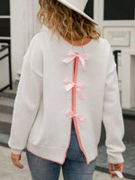 Bow-Back Round Neck Sweater