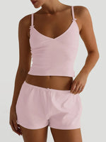 V-Neck Cami and Shorts Set - Ladyez