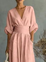 Full Size Half Sleeve Wide-Leg Jumpsuit Plus Size