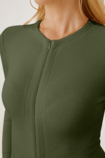 Zip Up Long Sleeve Bodysuit - Ladyez