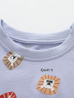 Children's Lion Print Short Sleeve Tee and Shorts Set