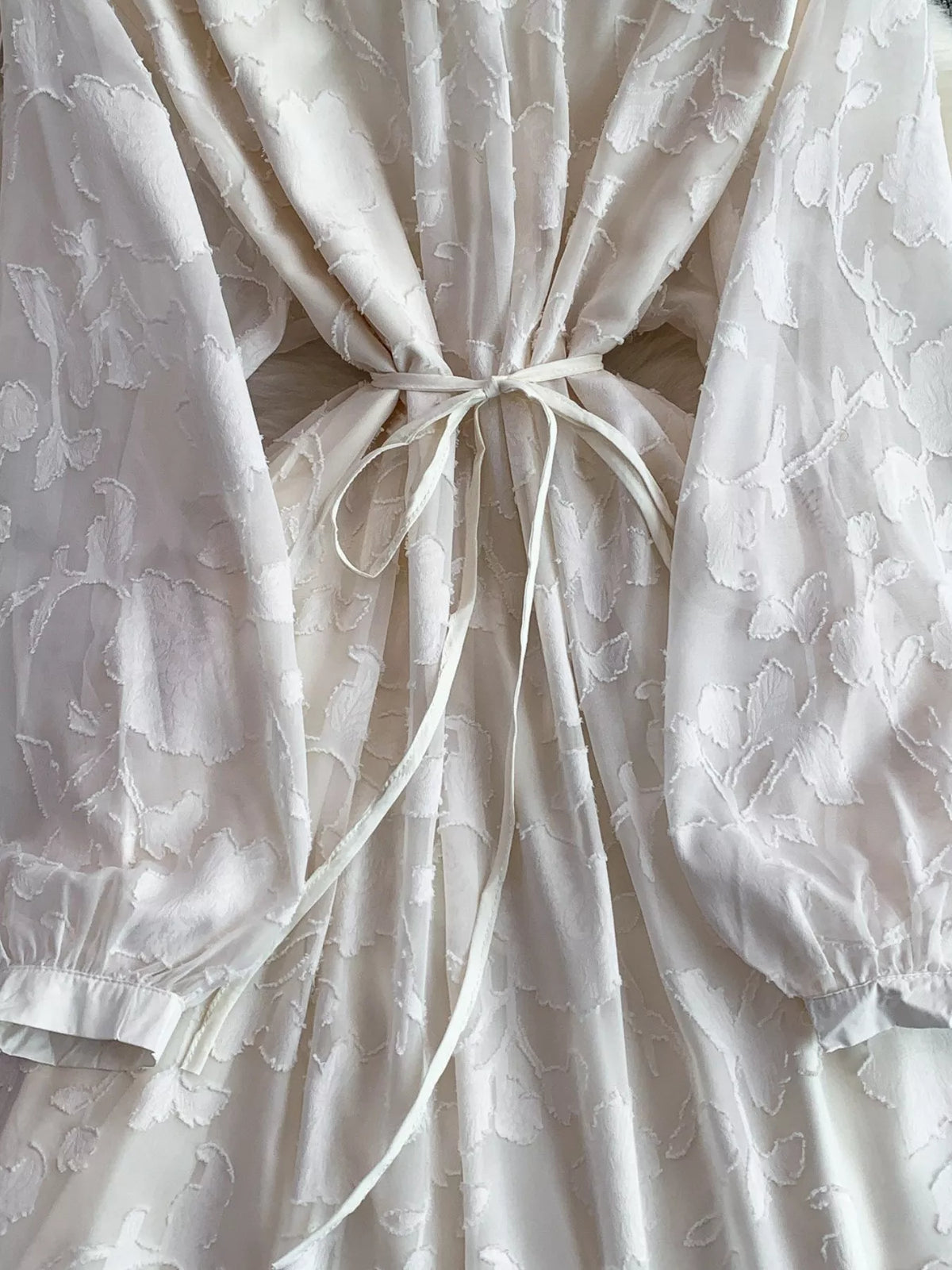 Tie Waist Long Sleeve Dress
