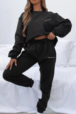 Round Neck Sweatshirt and Joggers Set