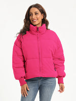 Zip Up Turtleneck Long Sleeve Puffer Jacket