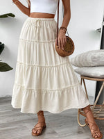 Drawstring Frill Tiered Skirt