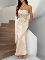 Devine Ruched Tube Maxi Dress - Ladyez