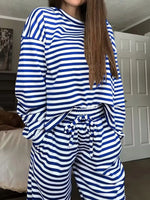 Striped Long Sleeve Top and Pants Set