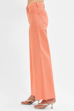 RISEN Full Size Tummy Control High Rise Wide Leg Palazzo Jeans Plus Size - Ladyez
