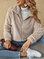 Full Size Faux Fur Zip-Up Outerwear Plus Size