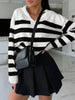Striped Dropped Shoulder Knit Top