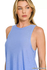 Zenana Curved Hem Slub Tunic Tank
