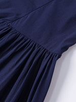 Sweetheart Neckline Long Sleeve A-Line Midi Dress