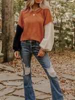 Ribbed Hem Long Sleeve Sweater