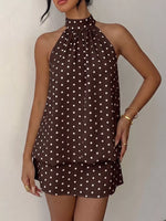 Polka Dot Halter Neck Mini Dress