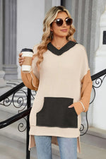 Contrast Hooded Long Sleeve Top