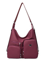 Multi-Pocket Lightweight Nylon Shoulder Bag