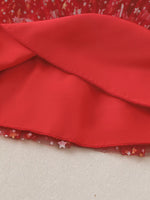 Children's Star Print Pom-Pom Embellishments Tulle Dress