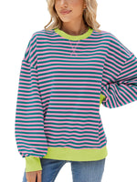 Striped Crew Neck Long Sleeve Sweatshirt