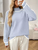 Contrast Trim Turtleneck Long Sleeve Sweater