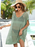 Crochet Knit Beach Cover Up Dress - Ladyez