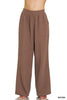 Zenana Double Gauze Elastic Band Pants