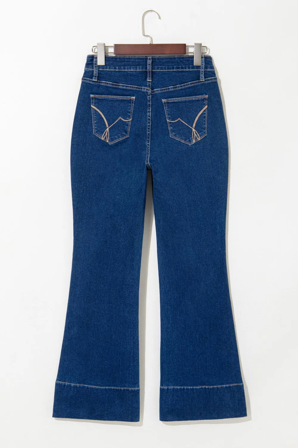 Center Seam Deep Wash Straight Jeans - Ladyez