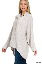 Woven Stripe Button Down Shirt