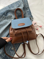 Mini Leather Drawstring Backpack Bag