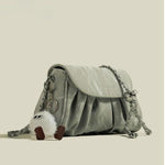 Ruched Chain Strap Shoulder Bag