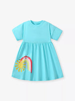 Children's Embroidered Short Sleeve Dress