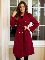 Double-Breasted Tie Waist Overcoat