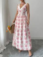 Floral Print Sleeveless Maxi Dress - Ladyez