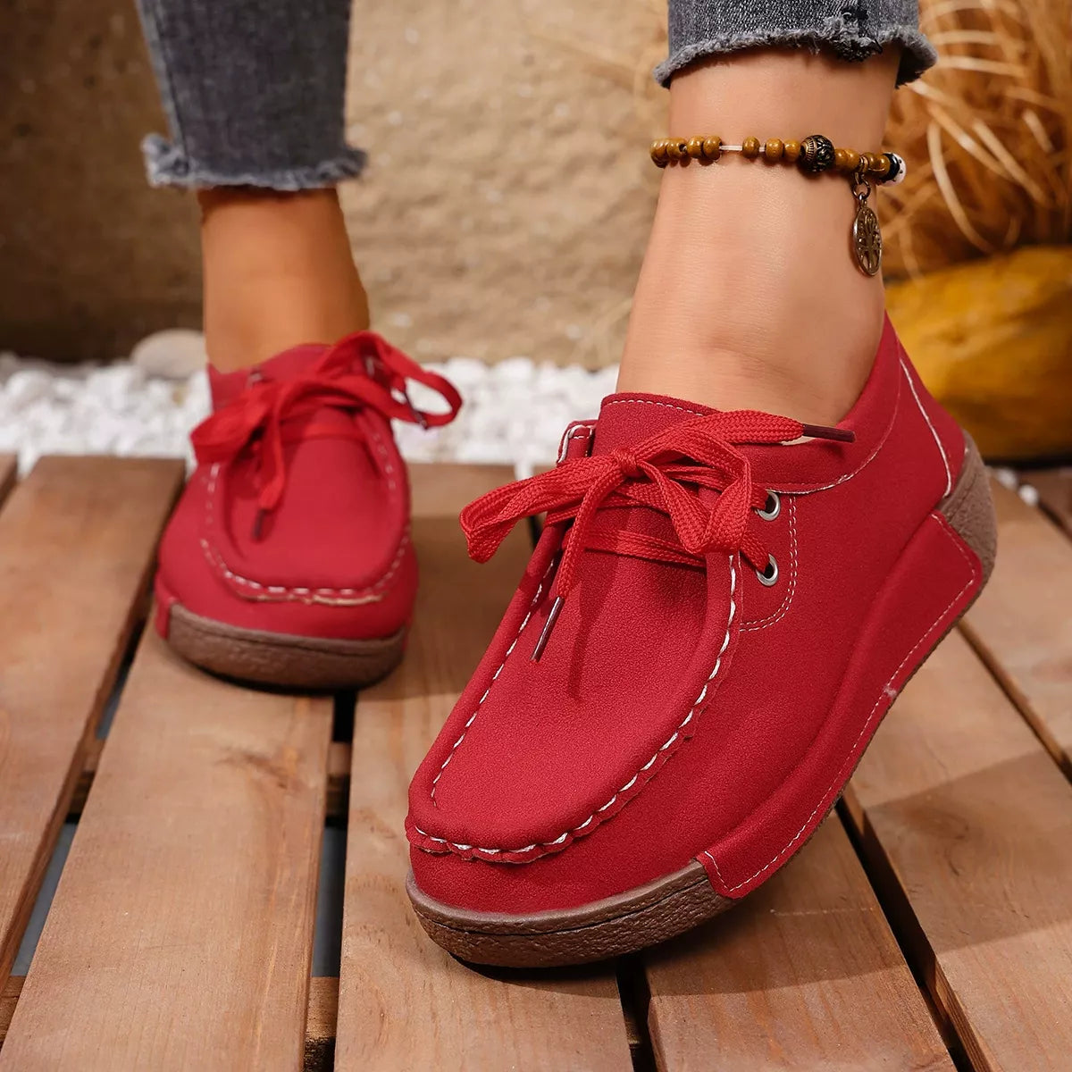 Lace-Up Casual Loafers