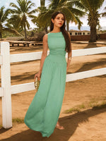 Ruched Sleeveless Maxi Dress - Ladyez