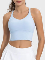 Millennia Crisscross Round Neck Active Tank - Ladyez