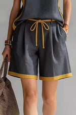 Contrast Trim Tank and Shorts Set