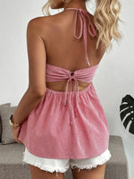 Gingham Halter Neck Cami Top - Ladyez